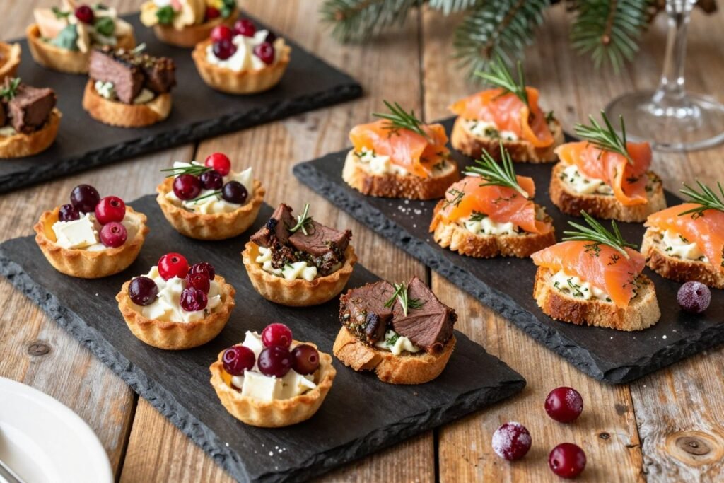 christmas wedding appetizer display with seasonal ingredients christmas wedding appetizer display with seasonal ingredients