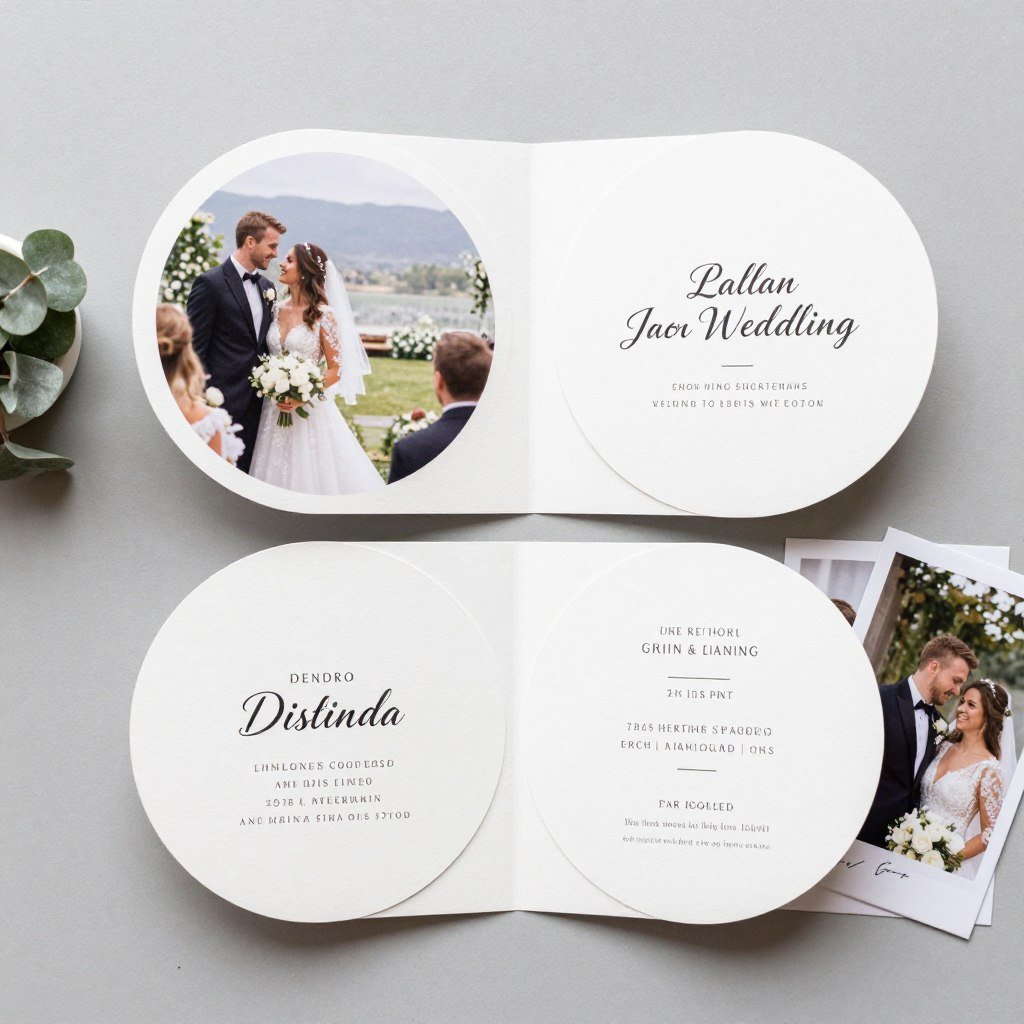 circular die-cut wedding programs with unique design circular die-cut wedding programs with unique design