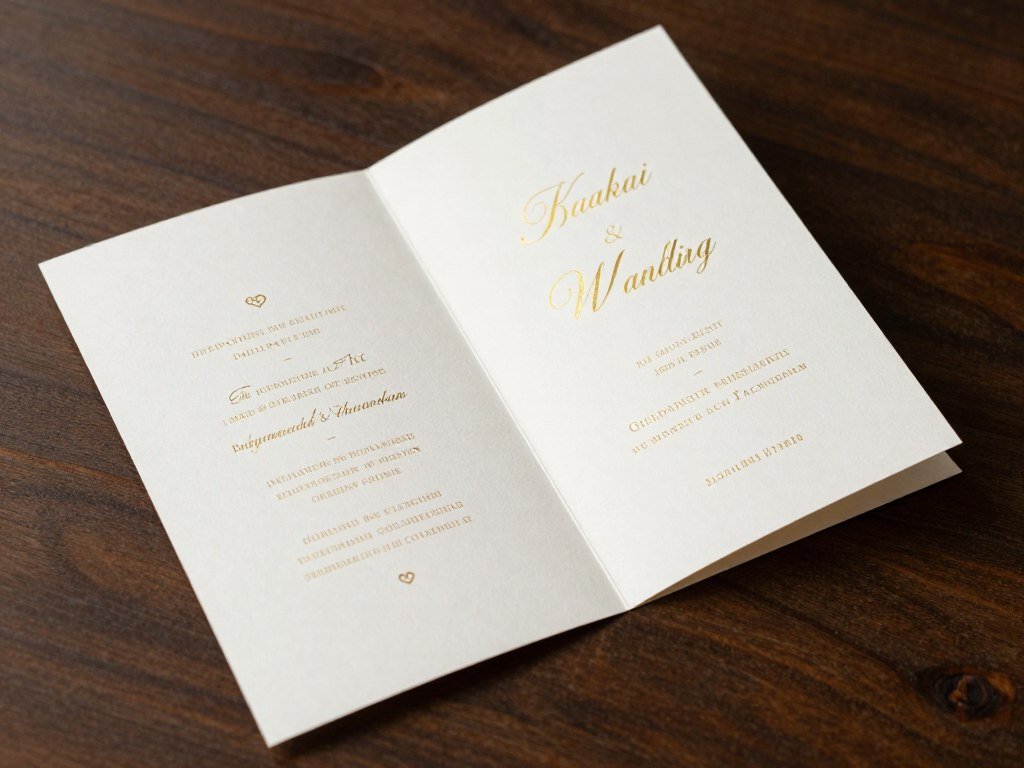 classic folded wedding program with elegant typography classic folded wedding program with elegant typography
