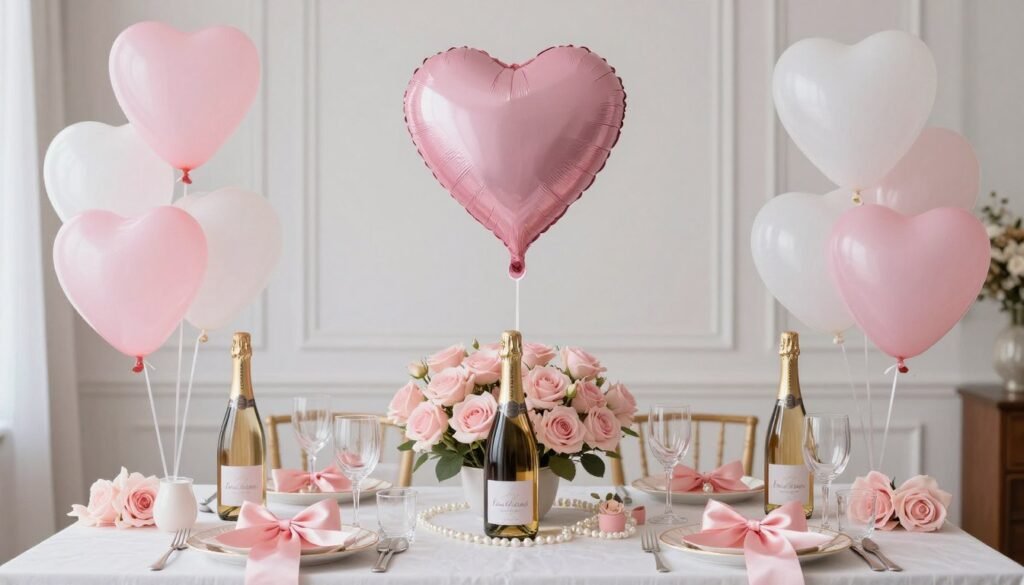 classic pink and white bachelorette party decorations