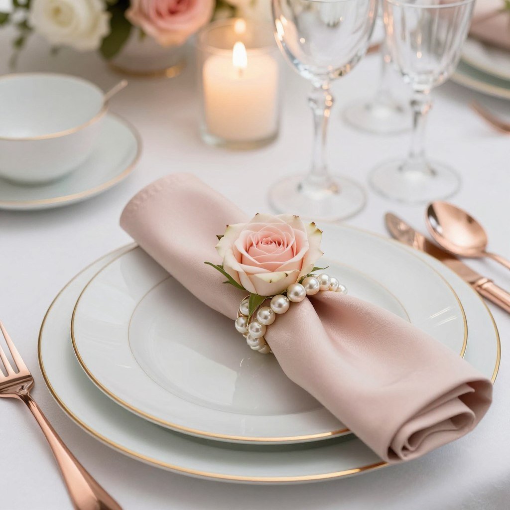 classic romantic place setting with delicate details