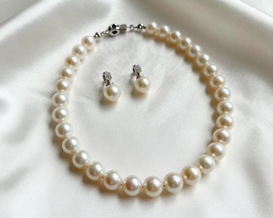 classic wedding jewelry with pearls and diamonds