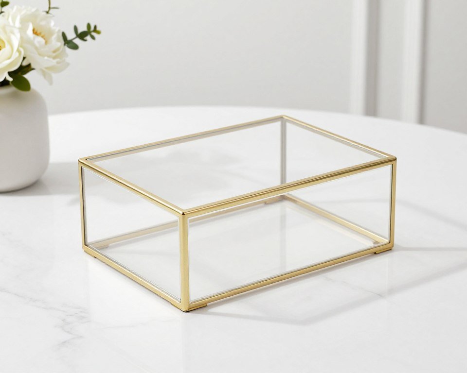 clear acrylic modern wedding card box with geometric design and gold accents clear acrylic modern wedding card box with geometric design and gold accents