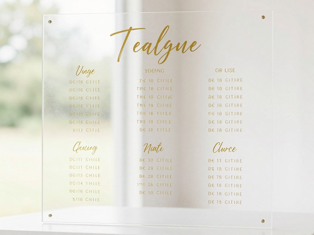 clear acrylic modern wedding seating chart
