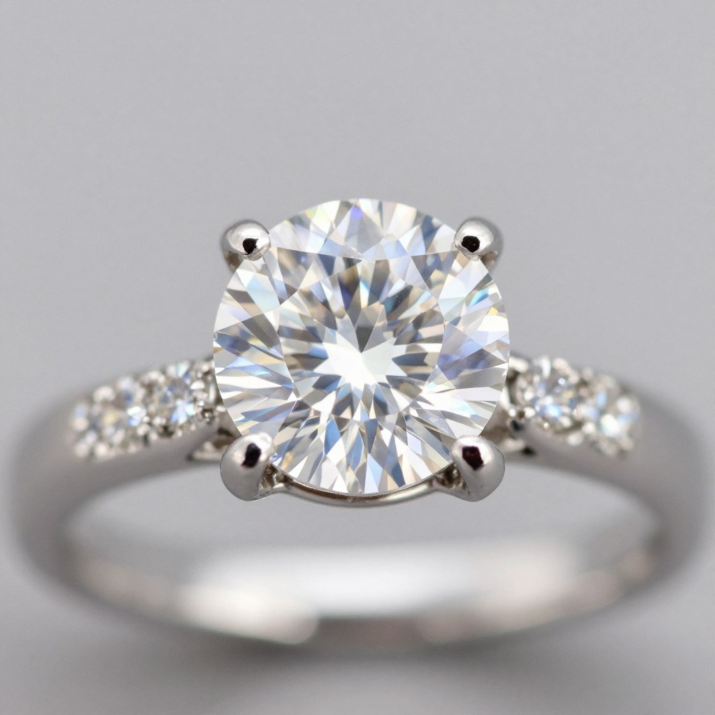 close-up of beautiful diamond engagement ring