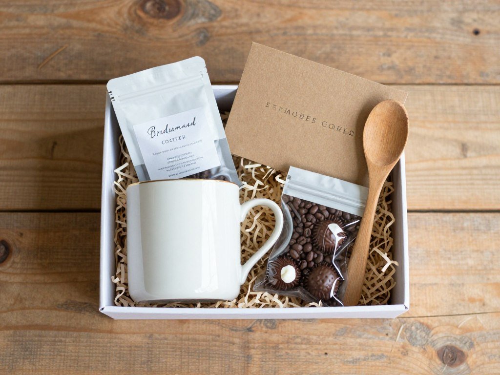 coffee themed bridesmaid proposal box with personalized mug and treats coffee themed bridesmaid proposal box with personalized mug and treats
