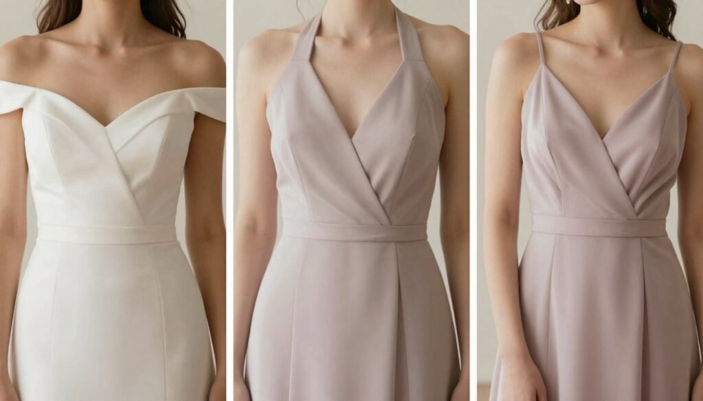 collection of bridesmaid dress necklines for summer weddings