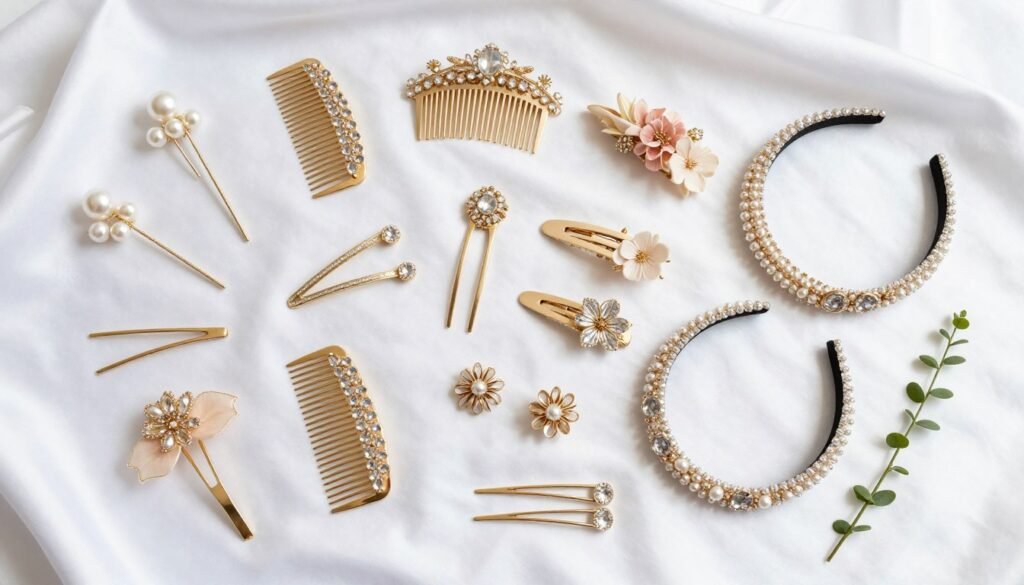 collection of bridesmaid hair accessories various styles