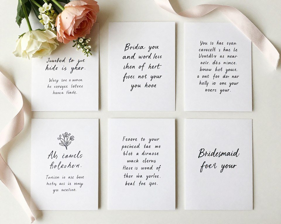 collection of different bridesmaid proposal message cards