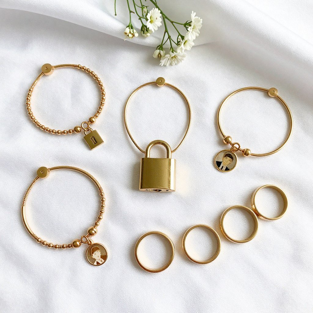 collection of memorial jewelry pieces