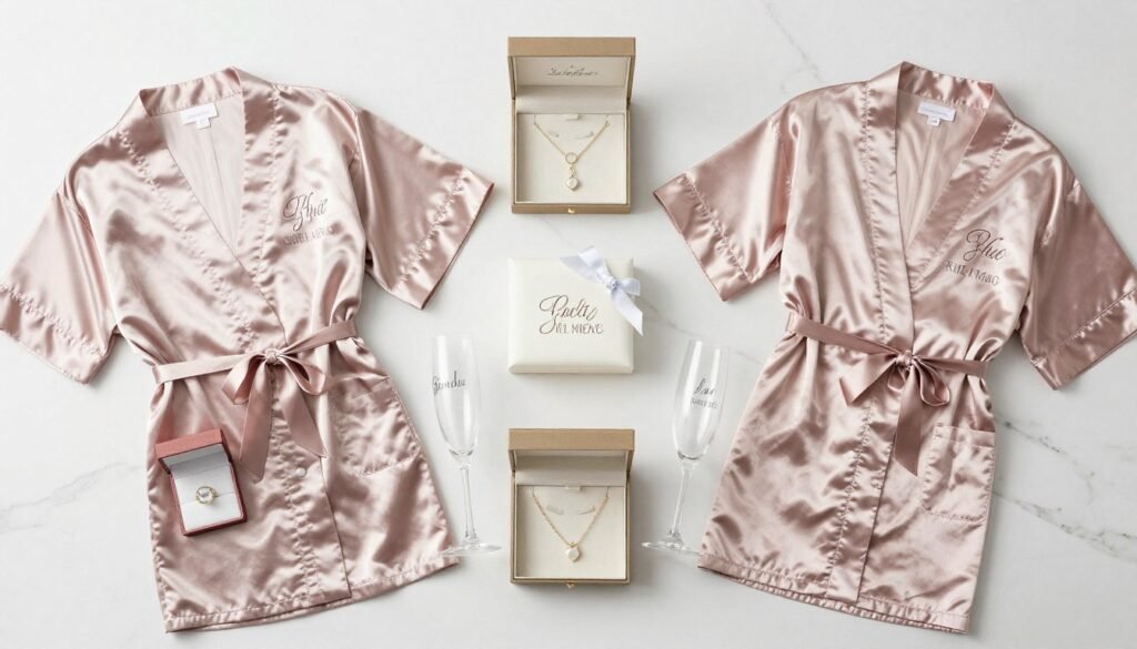 collection of personalized bridesmaid proposal gifts with monograms