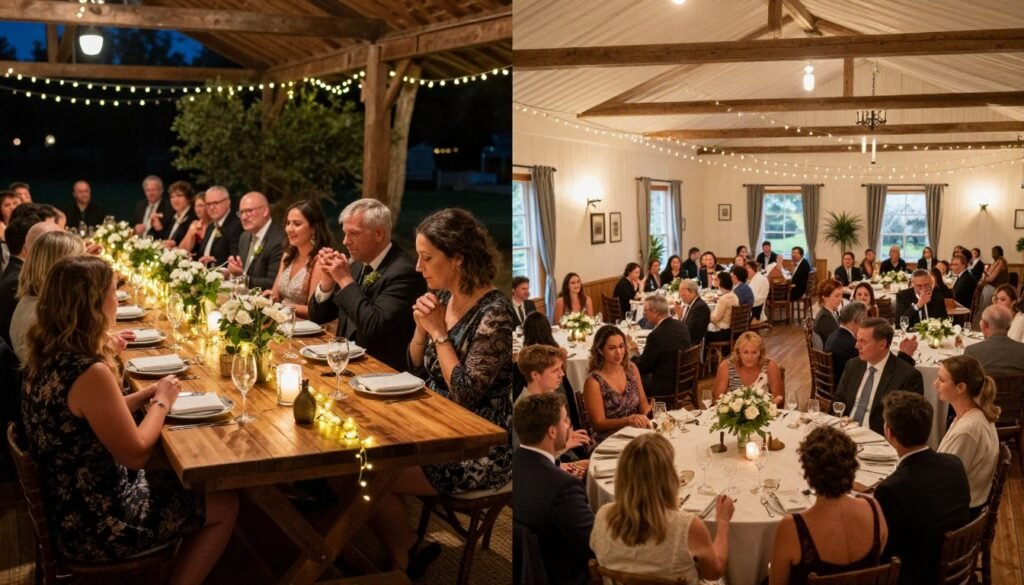 comparison of micro wedding intimate guest gathering versus traditional large wedding reception