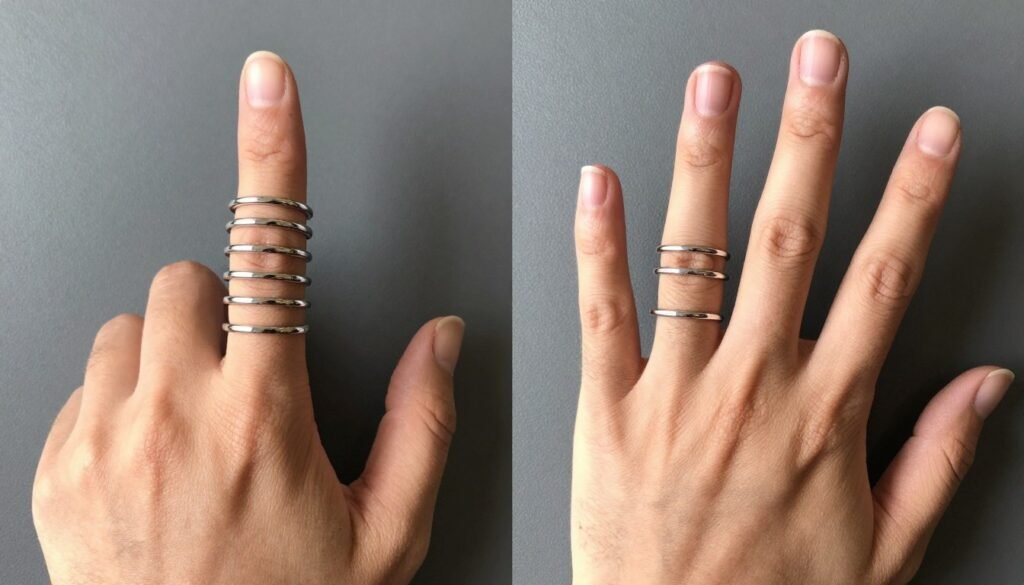 comparison of one finger stacking versus multiple finger ring distribution comparison of one finger stacking versus multiple finger ring distribution