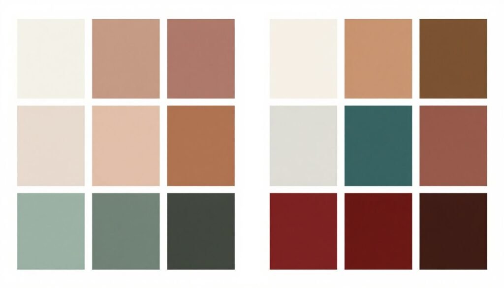 comparison of well-balanced versus poorly balanced color palettes