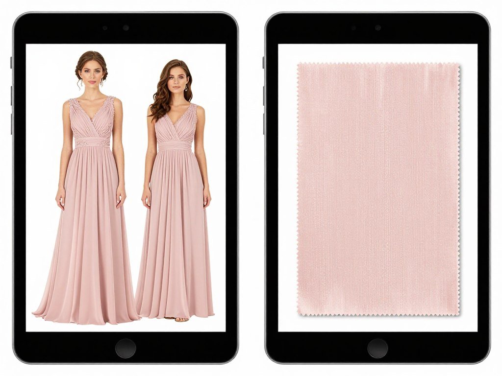 comparison showing difference between screen color and actual fabric swatch