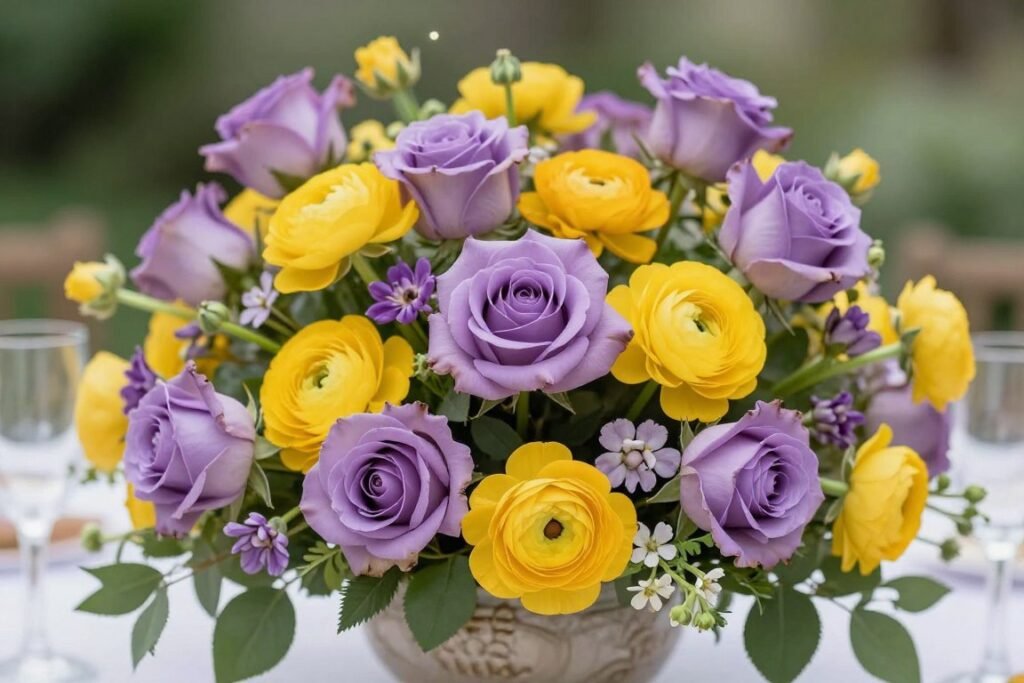 complementary color scheme wedding centerpieces with purple and yellow complementary color scheme wedding centerpieces with purple and yellow