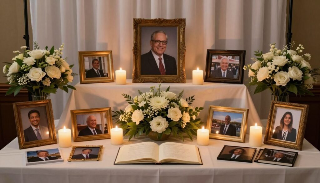 complete beautiful memorial table display