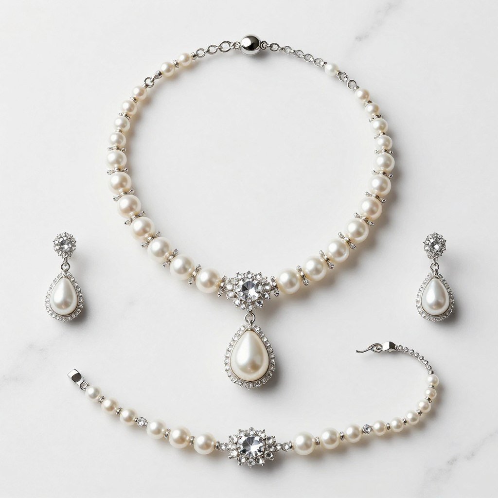 complete bridal jewelry set with matching necklace, earrings, and bracelet complete bridal jewelry set with matching necklace, earrings, and bracelet