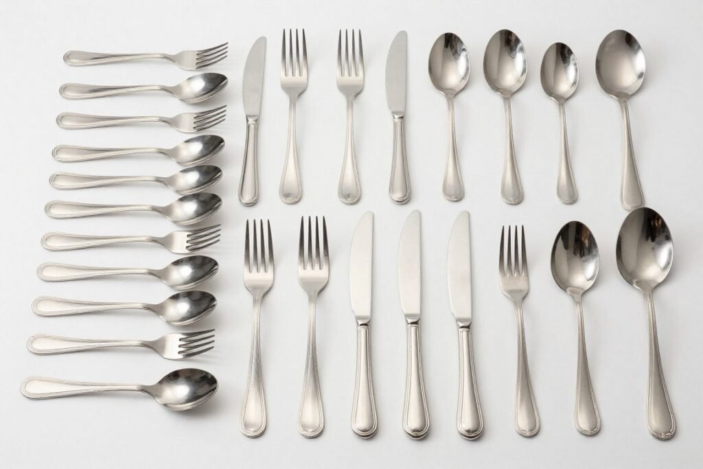 complete flatware set display