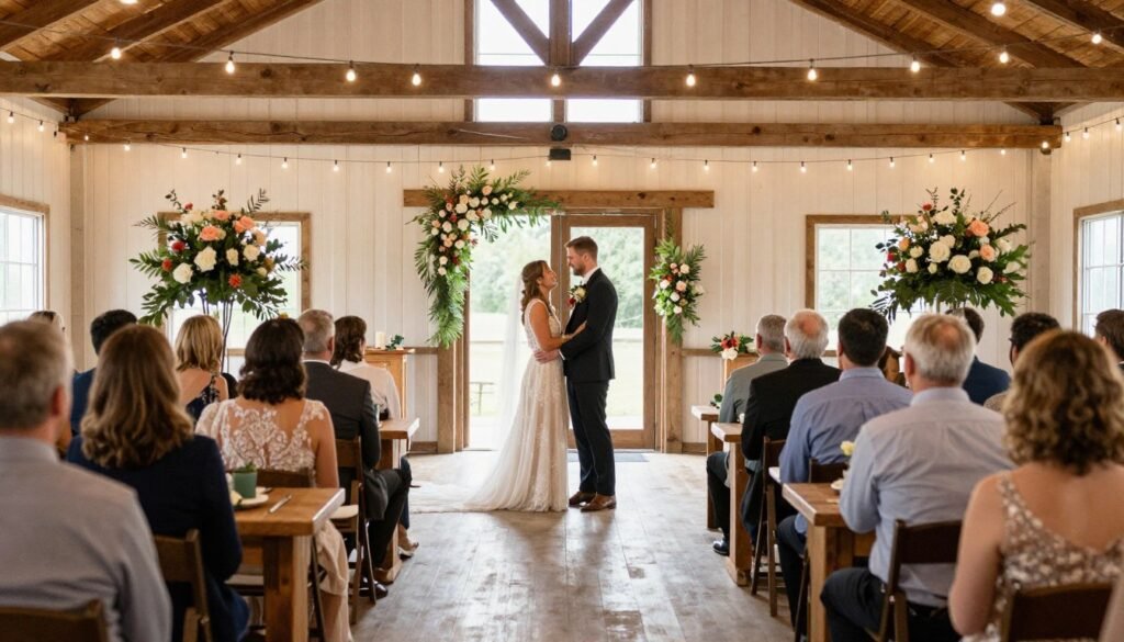 complete rustic wedding setup with all elements together
