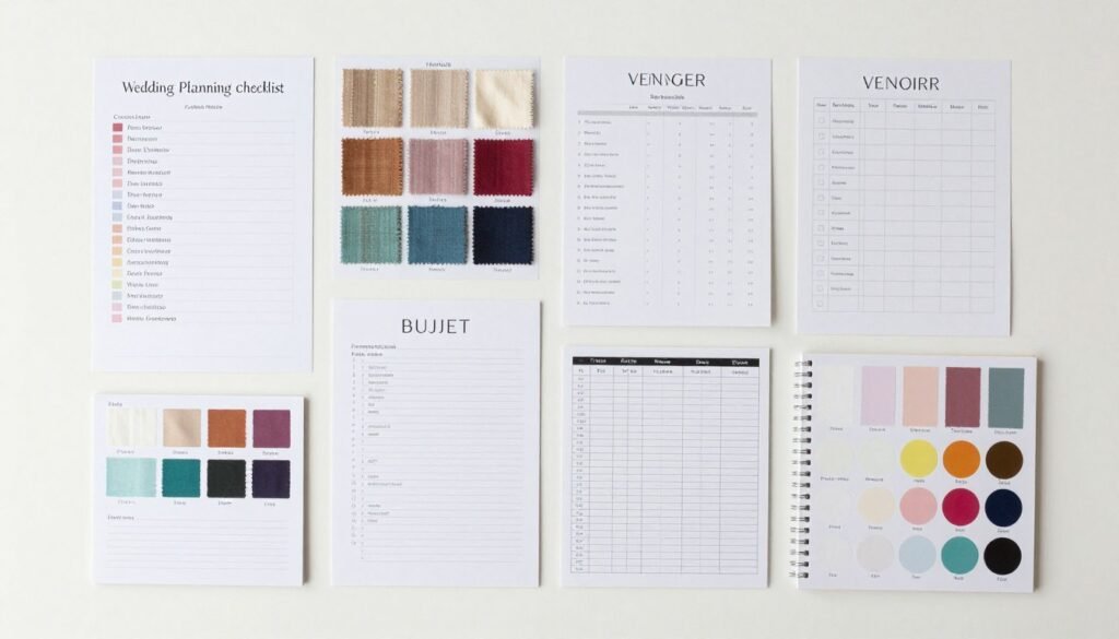 comprehensive wedding color planning checklist with samples
