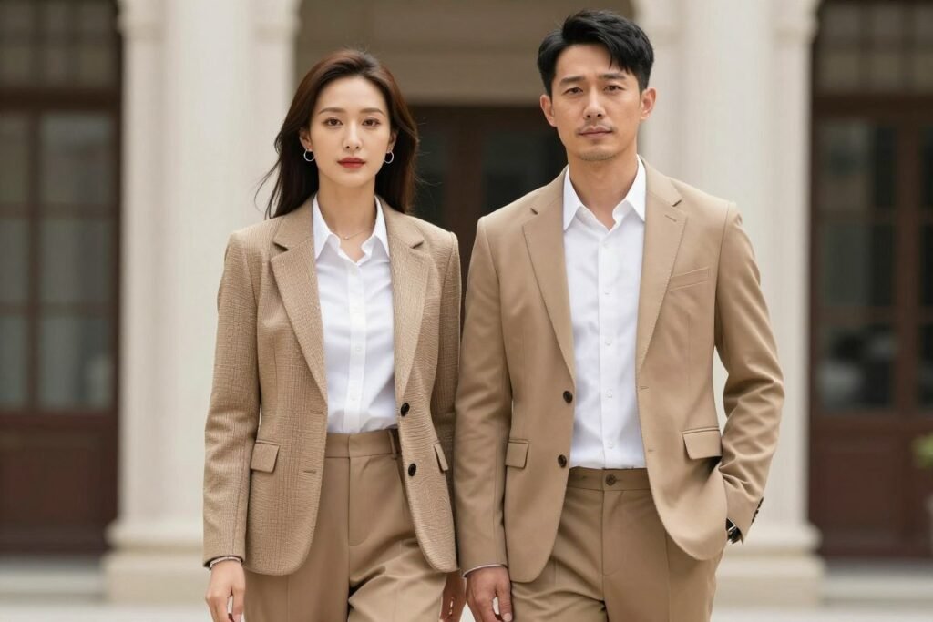 coordinated couple outfits for anniversary photoshoot