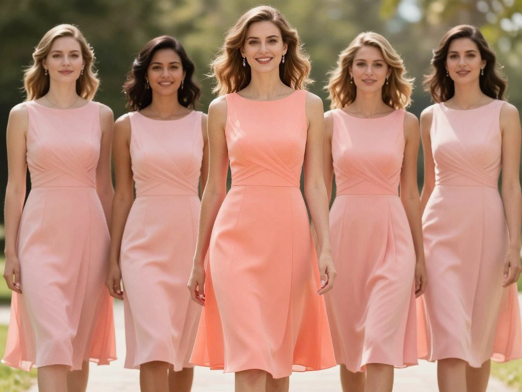 coral peach fit flare pastel bridesmaid dress coral peach fit flare pastel bridesmaid dress