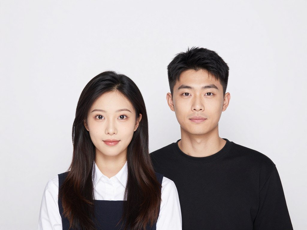 couple against clean simple photobooth background for clarity