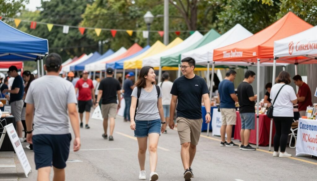couple at local community festival date