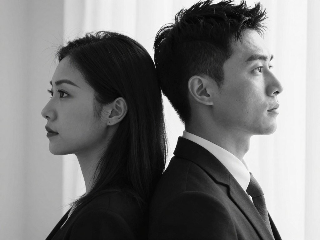 couple both looking away from camera in same direction couple both looking away from camera in same direction