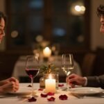 couple date ideas romantic evening setup with candles and intimate atmosphere