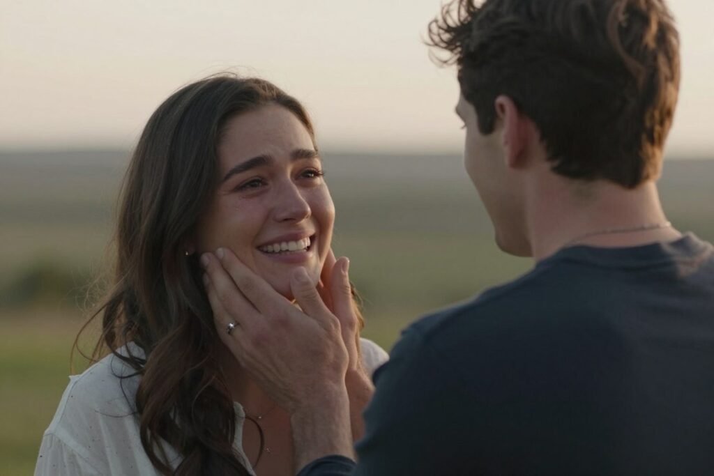couple during heartfelt proposal speech moment