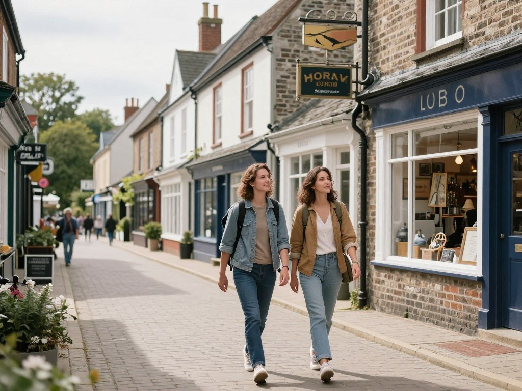 couple exploring small town on spontaneous trip