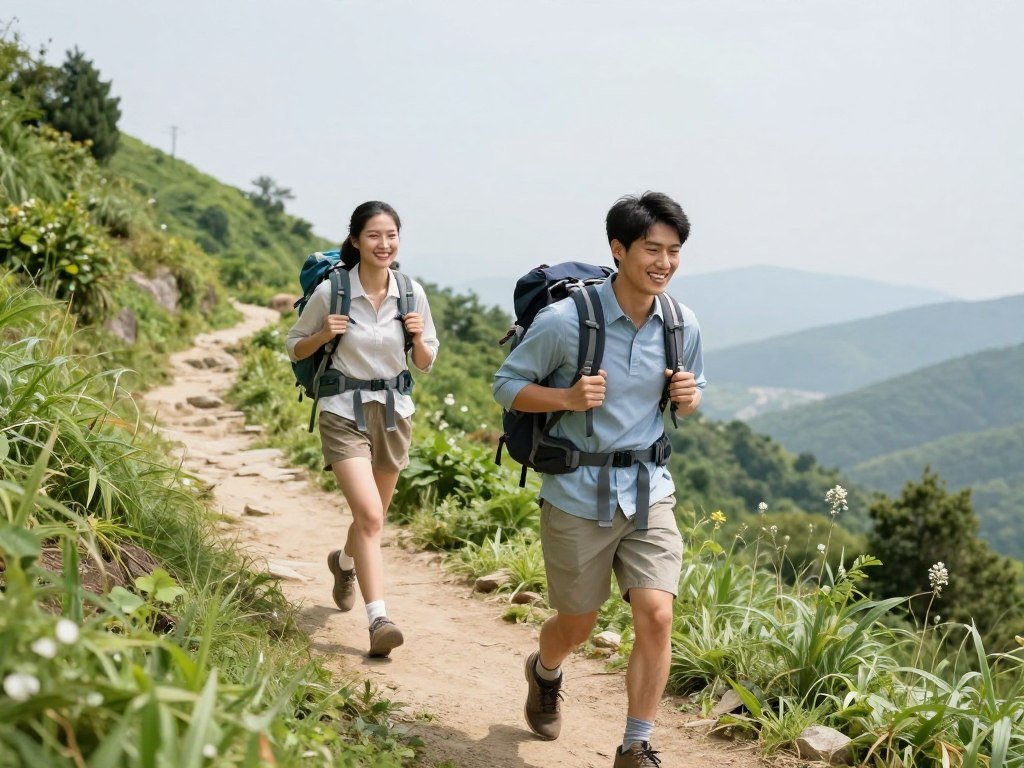 couple hiking together on scenic trail for date ideas for couples