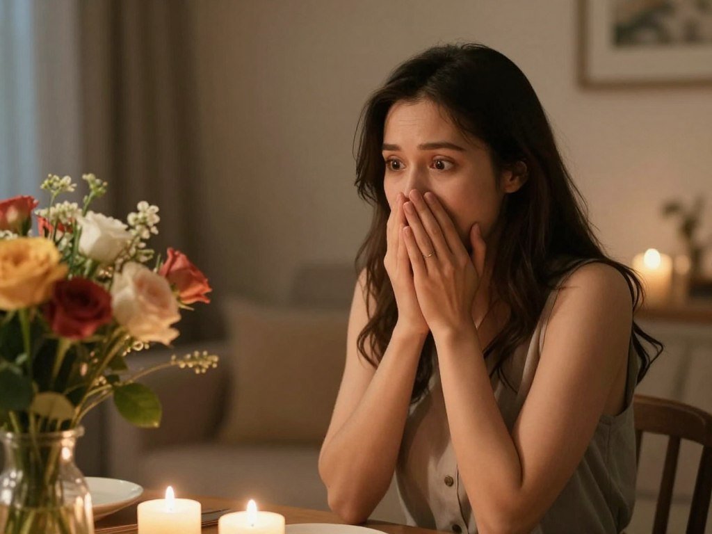 couple surprised by romantic gesture at home couple surprised by romantic gesture at home