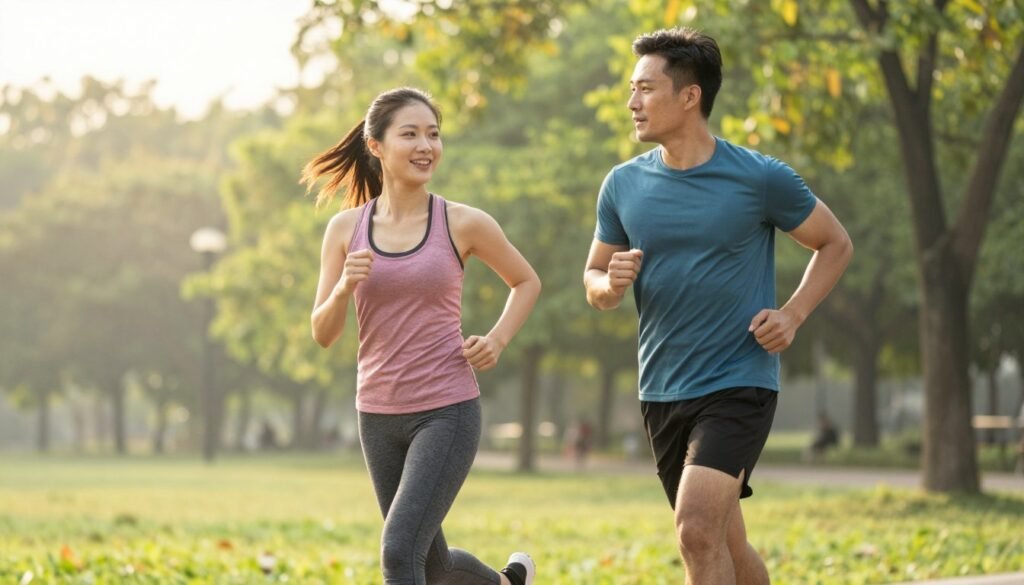 couple training together for fitness goal couple training together for fitness goal