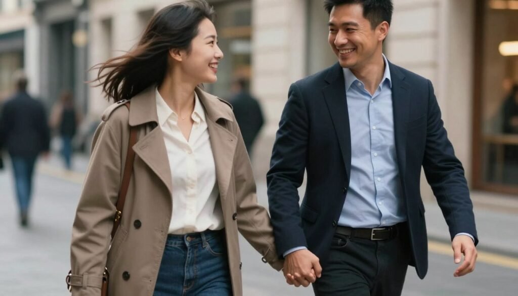 couple walking hand in hand in photo booth couple walking hand in hand in photo booth