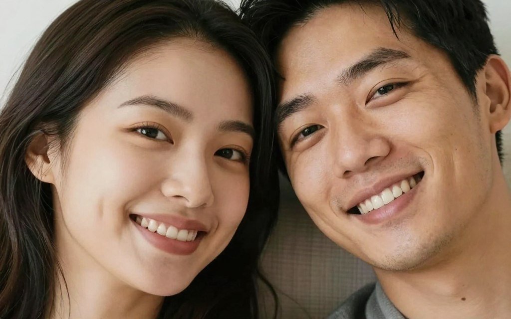 couple with genuinely relaxed facial expressions couple with genuinely relaxed facial expressions