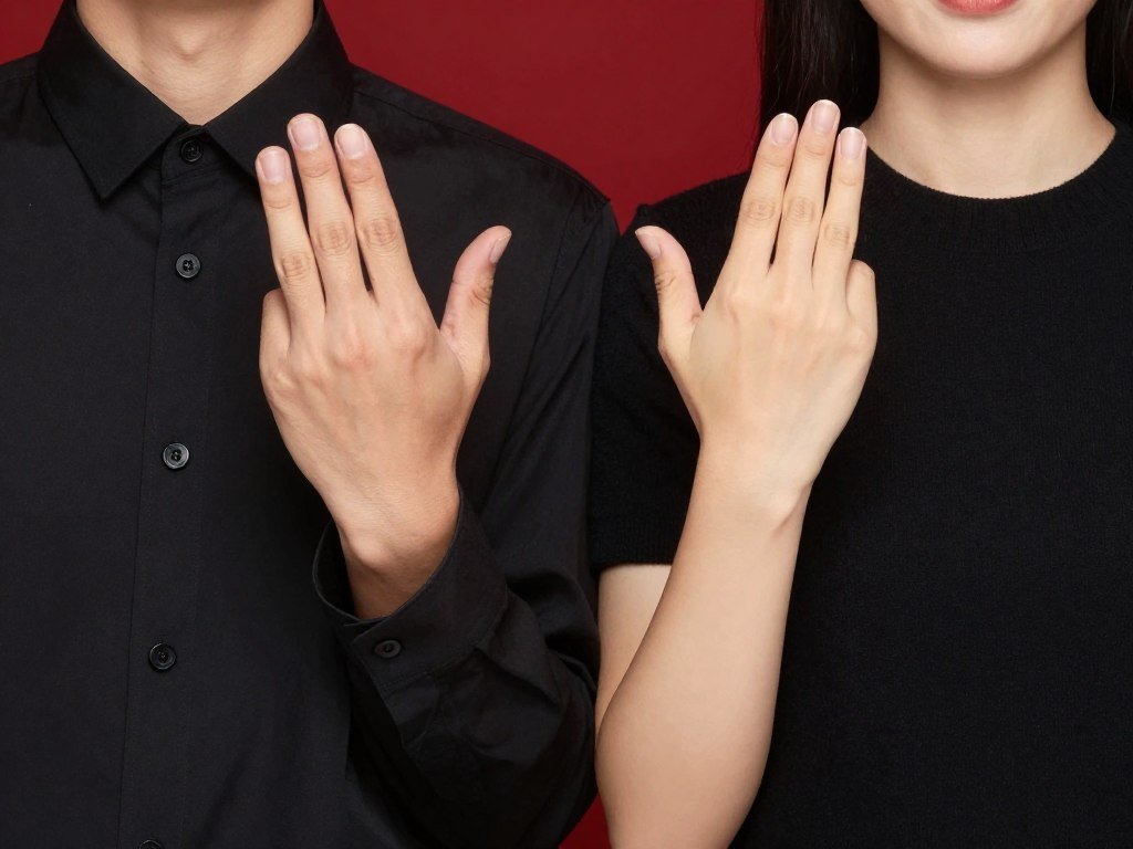 couple with natural comfortable hand placement in photobooth pose