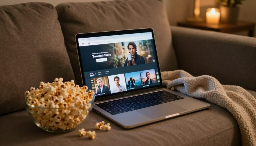 cozy movie night setup for virtual date