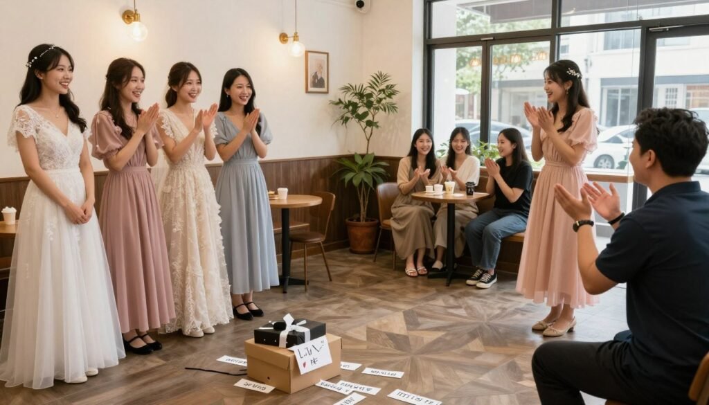 creative bridesmaid box delivery scenarios including scavenger hunt and surprise locations