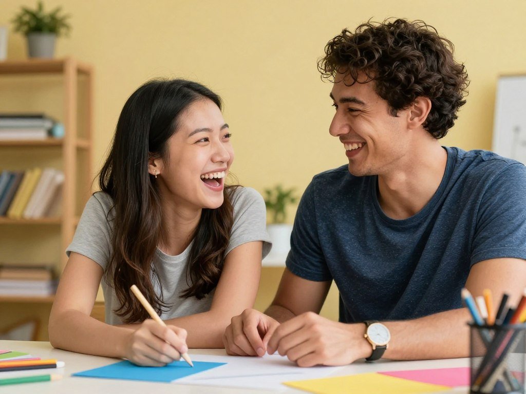 creative couple doing unique anniversary activity together