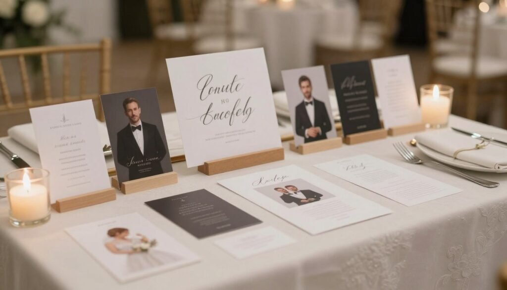 creative escort card display table