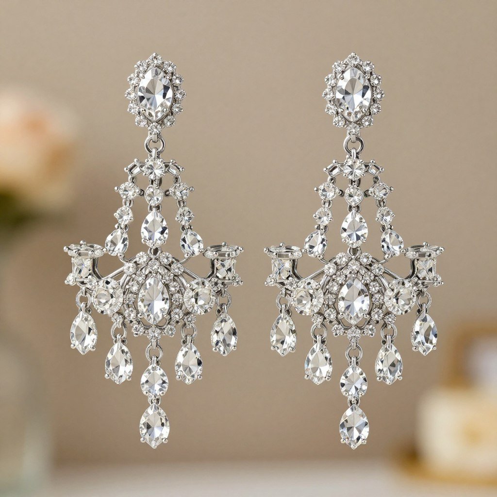 crystal chandelier earrings wedding glamour