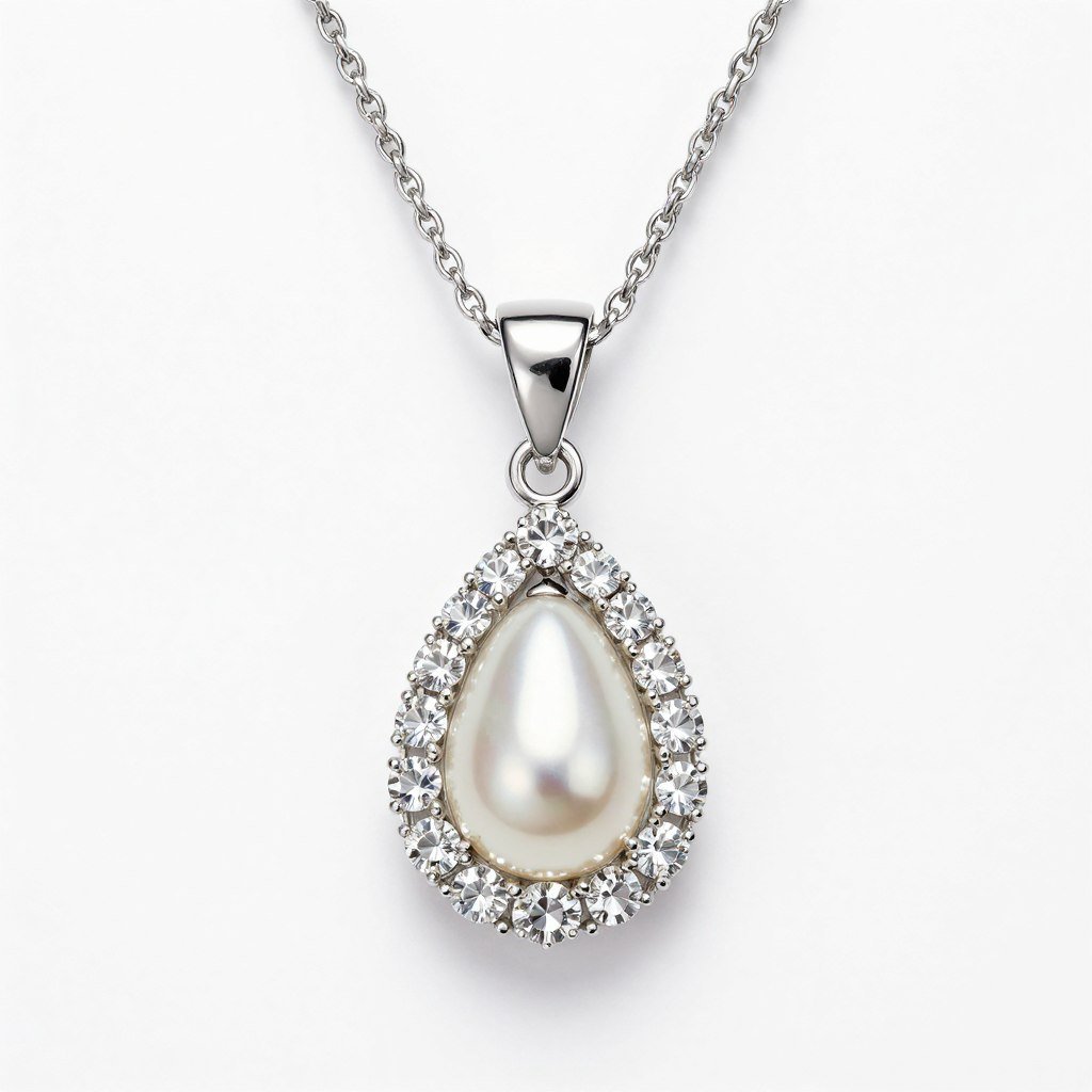 crystal pearl bridal necklace pendant style