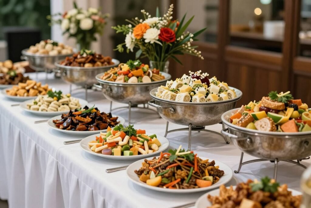cultural fusion wedding food display