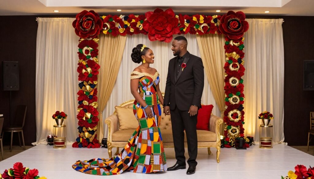 culturally inspired black wedding with traditional colors and modern elements