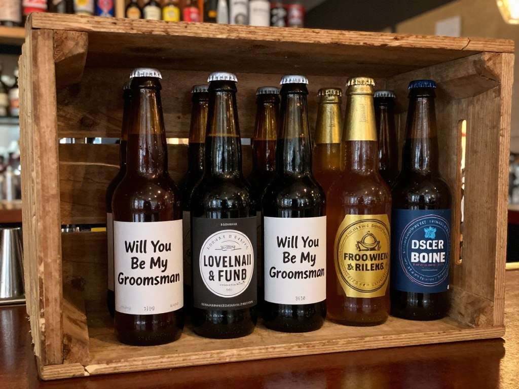 custom beer labels for groomsmen proposal