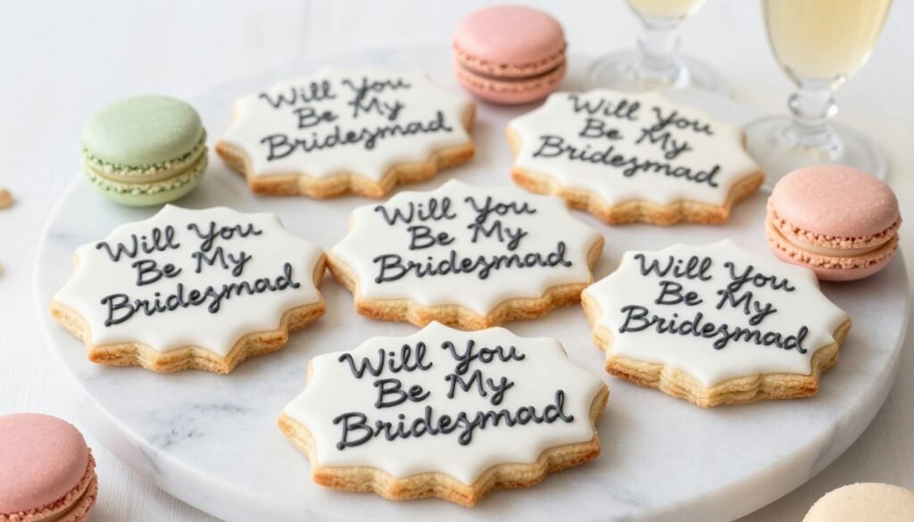 custom bridesmaid proposal cookies and treats