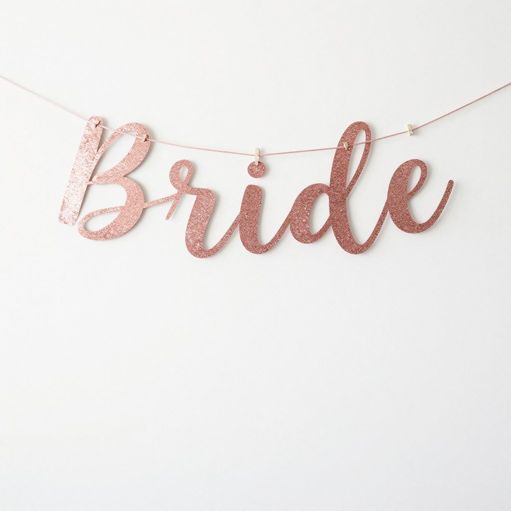 custom glitter banner with bride name